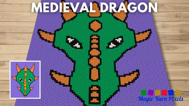 Video thumbnail for FREE GRAPH Medieval Dragon C2C & Tapestry Crochet Pattern | Magic Yarn Pixels