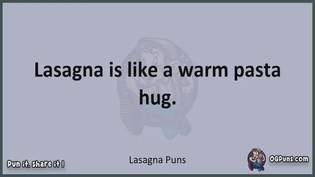 Video thumbnail for Lasagna - Jokes, Puns, Wordplays, and Laughter