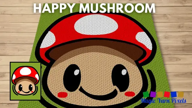 Video thumbnail for FREE GRAPH Happy Mushroom C2C & Tapestry Crochet Pattern | Magic Yarn Pixels