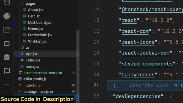 Video thumbnail for Build a React.js eCommerce Shopping Cart Website Clone in Browser Using Tanstack Query & TailwindCSS