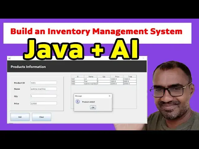 'Video thumbnail for Build an Inventory Management System with AI in Java Swing – Step-by-Step Tutorial!'