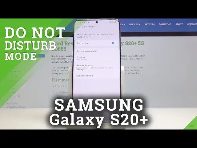'Video thumbnail for How to Turn On / Off Do Not Disturb Mode in SAMSUNG Galaxy S20+ – Silent Mode'