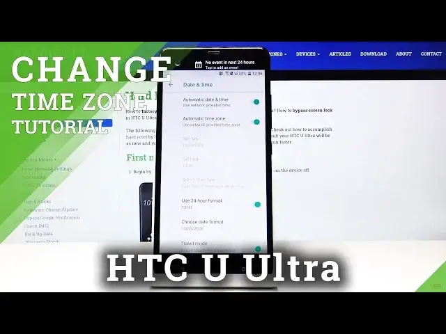 'Video thumbnail for How to Set Date & Time in HTC U Ultra - Change Time Zone / Clock Format'
