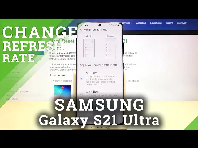 'Video thumbnail for How to Change Display Refresh Rate on SAMSUNG Galaxy S21 Ultra – Refresh Rate Options'