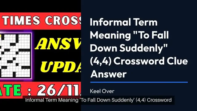 Video thumbnail for Informal term meaning 'to fall down suddenly' (4,4) Crossword Clue Puzzle Answer from November 26, 2024