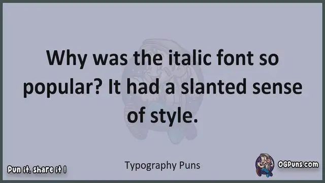 Video thumbnail for Typography - Jokes, Puns, Wordplays, and Laughter