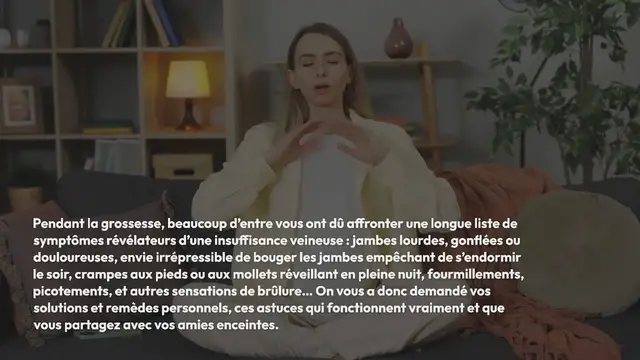 Video thumbnail for Grossesse : 6 trucs pour soulager les jambes lourdes