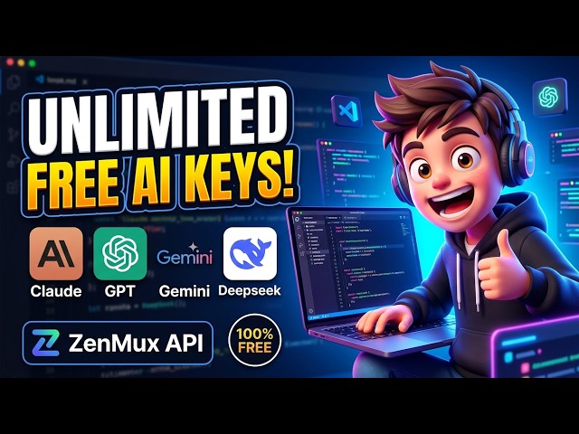 Video thumbnail for ZenMux API 🚀 Get FREE API Keys | Unlimited FREE AI Models (Claude, GPT, Gemini, DeepSeek) 100% FREE