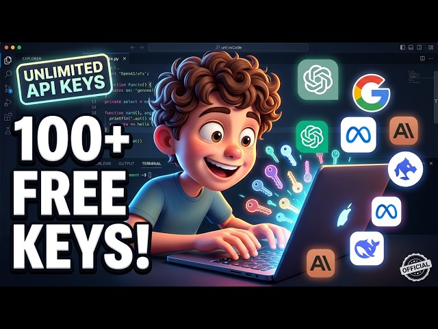 Video thumbnail for 100+ FREE LLM APIs 😱 Unlimited FREE API Keys for Claude, GPT, Gemini, Llama, DeepSeek (GitHub Repo)