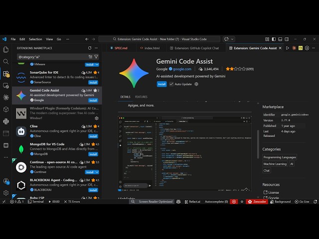 Video thumbnail for This Gemini Code Assist AI Coding VSCode Extension is INSANE Builds Full Stack Apps From Prompts