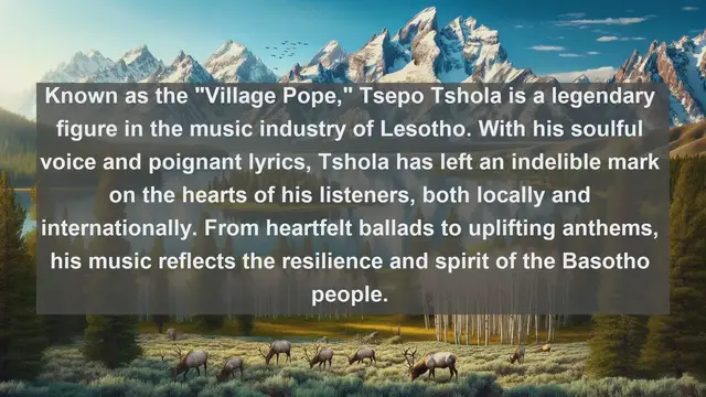 Video thumbnail for Harmonic Splendor: Top 10 Famous Singers from Lesotho
