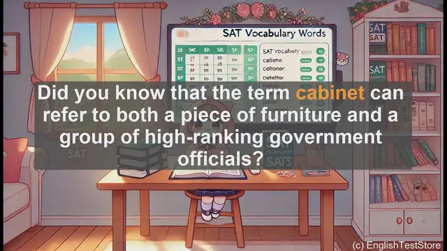 Video thumbnail for 5000 Must Know SAT Vocabulary - Cabinet: Furniture or Government? SAT Vocab Explained