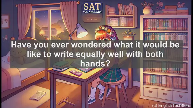 Video thumbnail for 5000 Must Know SAT Vocabulary - Ambidextrous: The Skill of Using Both Hands Equally Well
