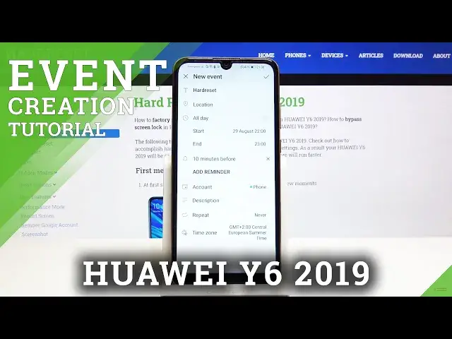 'Video thumbnail for How to Add Event to Calendar in Huawei Y6 (2019) - Set Up Calendar Notifications'