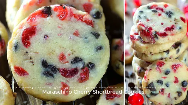 'Video thumbnail for Christmas Maraschino Cherry Shortbread Cookies'