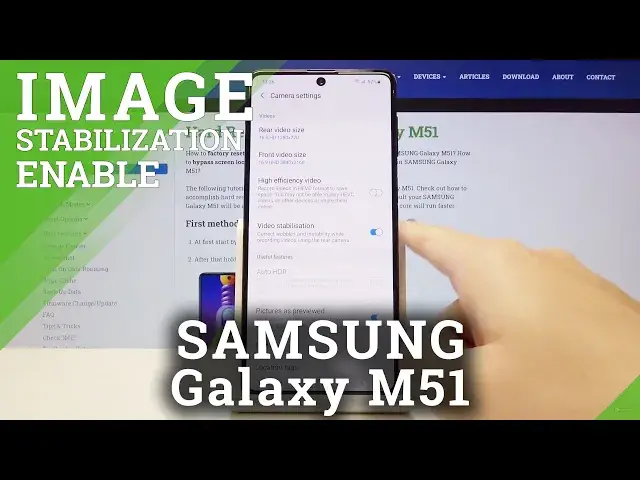 Video thumbnail for How to Enable Image Stabilization in SAMSUNG Galaxy M51 – Picture Settings