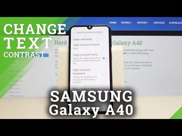'Video thumbnail for How to Turn On High Contrast Text in SAMSUNG Galaxy A40 – Customize Display Settings'