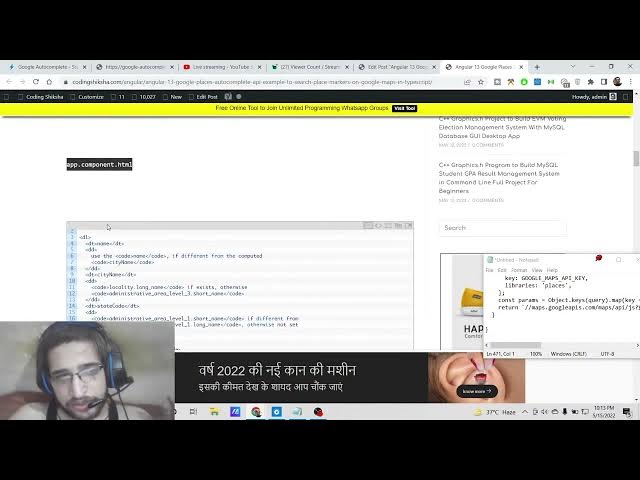 Video thumbnail for Angular 13 Google Places Autocomplete API Example to Search & Place Markers on Maps in TypeScript