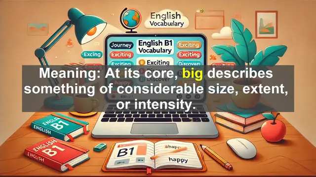 Video thumbnail for 2500 Must Know CEFR B1 Vocabulary - The Power of 'Big': Mastering a Key B1 English Adjective