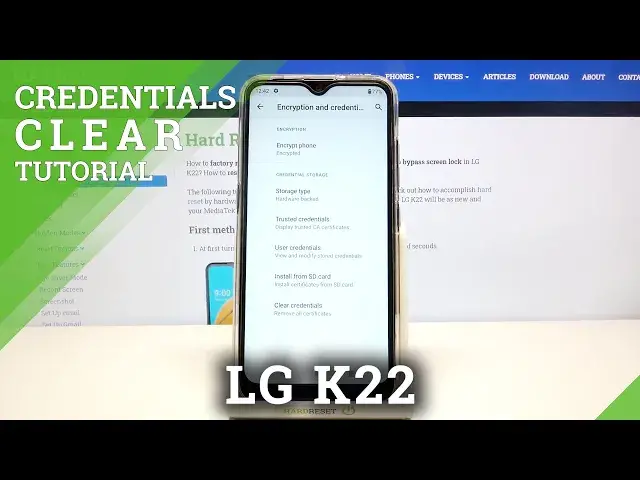 'Video thumbnail for How to Clear Credentials in LG K22 – Erase Licenses'