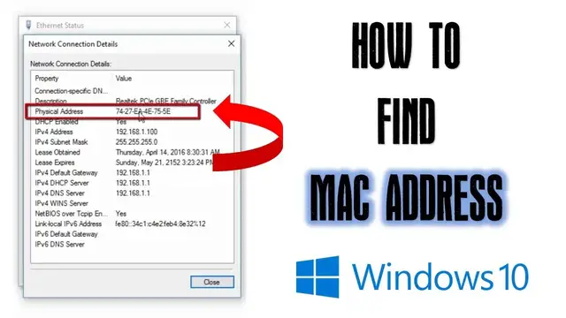 'Video thumbnail for How to Find Mac Address For Network Card in Windows 10 Tutorial'
