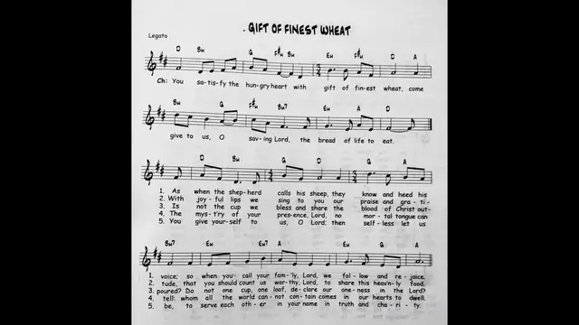 Video thumbnail for Gift Of Finest Wheat - Catholic Mass Song Sheet Music