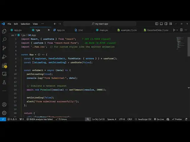 Video thumbnail for React.js react-hook-form Example to Make Form Validation & Show Loading Bar on Form Submit