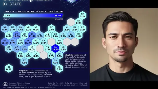 Video thumbnail for Data Center Electricity Consumption By State (2025)