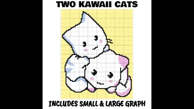 Video thumbnail for Two Kawaii Cats C2C & Tapestry Crochet Pattern & Chart by Magic Yarn Pixels