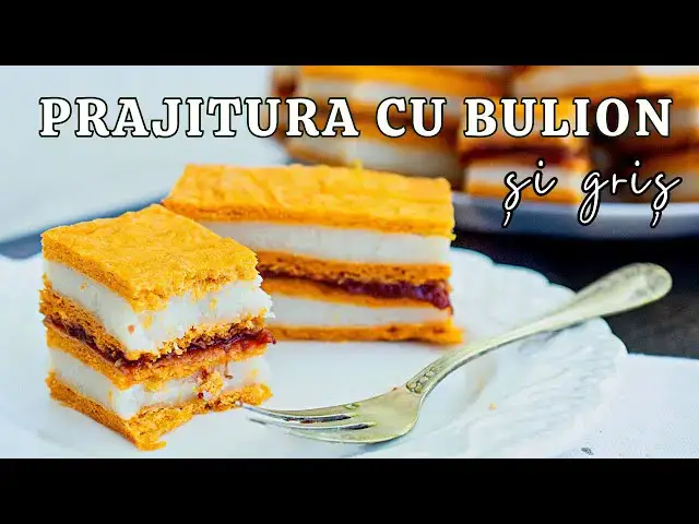 Video thumbnail for 🍰  Foi cu BULION și cremă de GRIȘ 👉 Rețeta de prăjitură fină și delicioasă, de post sau de dulce.