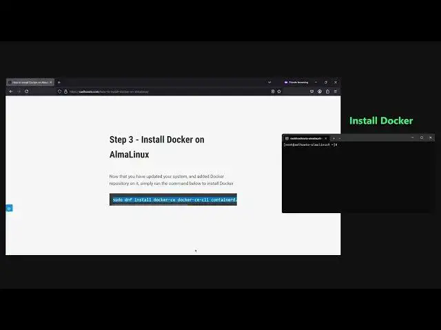 'Video thumbnail for How to Install Docker on AlmaLinux 9'