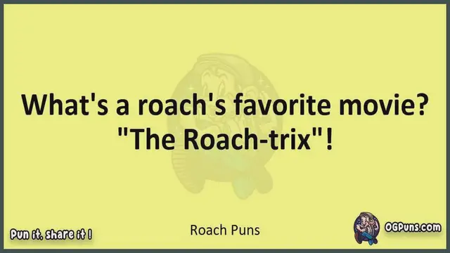 Video thumbnail for Roach - Jokes, Puns, Wordplays, and Laughter