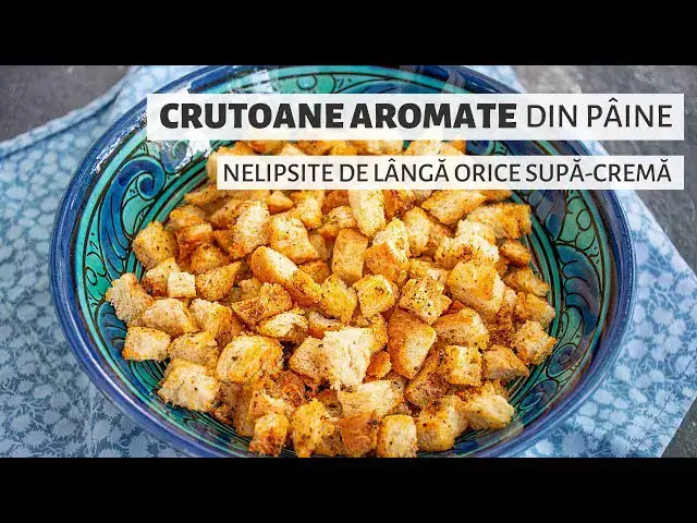 Video thumbnail for Nu arunca pâinea veche! Fă din ea crutoane pentru supe, crocante și super-aromate | Bucate Aromate