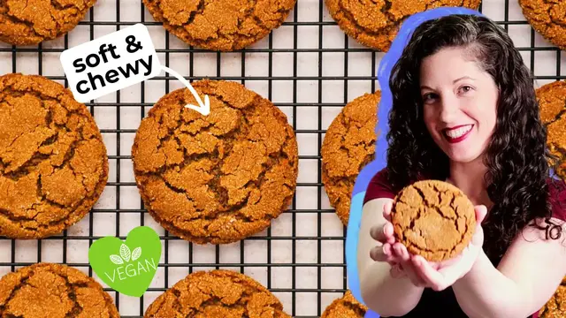 Video thumbnail for Chewy Vegan Ginger Cookies