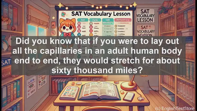Video thumbnail for 5000 Must Know SAT Vocabulary - Capillary: The Tiny Blood Vessels Circling Earth 2.5 Times