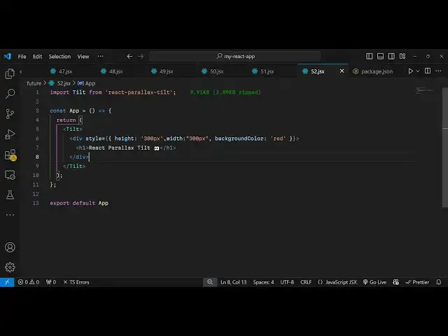 Video thumbnail for Build a React.js Project to Add Parallax & Tilt Animation to HTML Elements & Images in JSX