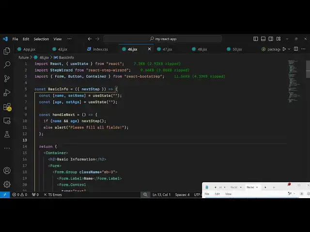 Video thumbnail for Build a React.js Multi Step Registration Form with Validation in Bootstrap Using react-step-wizard