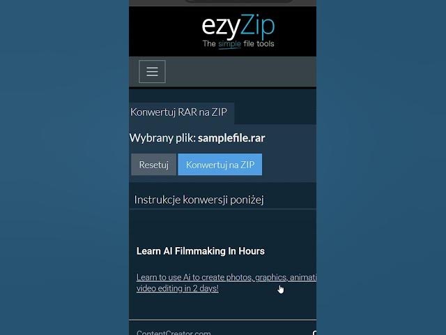 Video thumbnail for 📦 Konwertuj Rar Do Zip W Przeglądarce | Bez Instalacji Oprogramowania