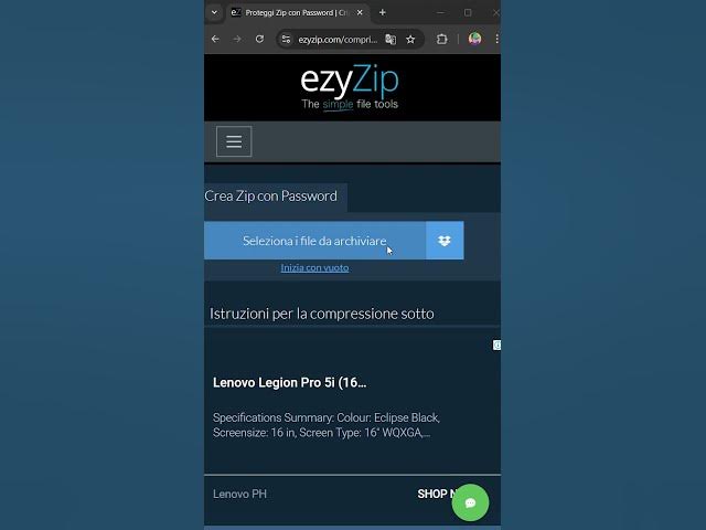 Video thumbnail for 📦 Crea File ZIP Protetti Da Password Online │ Nessuna Installazione Software Richiesta