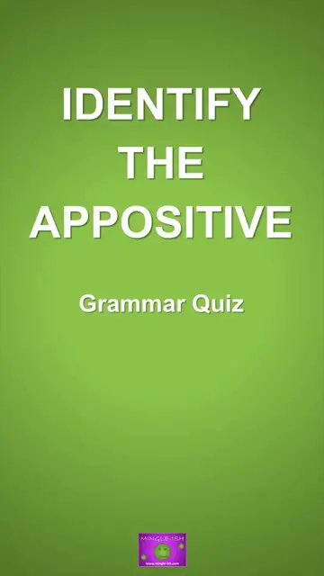 'Video thumbnail for Identify the Appositive: Grammar Quiz #1'