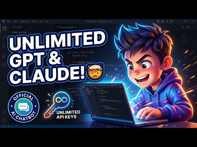 Video thumbnail for Build Your Own ChatGPT Bot Clone in Browser 🚀 FREE Unlimited API for Claude, GPT (No Limits 2026)