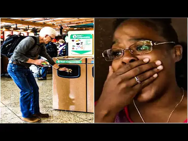 Video thumbnail for Lady Sees Crying Man Throw Package In Airport Trash, What She Digs Out Sparks A Massive Search