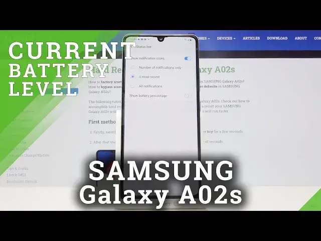 'Video thumbnail for How to Enable Battery Percentage on SAMSUNG Galaxy A02s – Battery Settings'