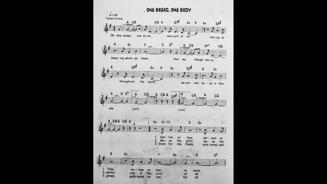 Video thumbnail for One Bread One Body - Catholic Mass Song Sheet Music