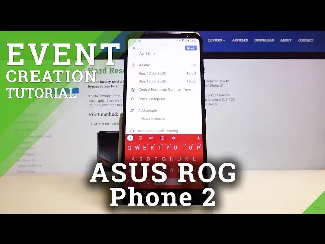 'Video thumbnail for How to Add Event to Calendar in Asus Rog Phone 2 - Set Up Reminder'