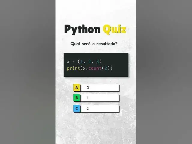 Video thumbnail for Qual será o resultado deste quiz de Python? #python #usandopython #dev