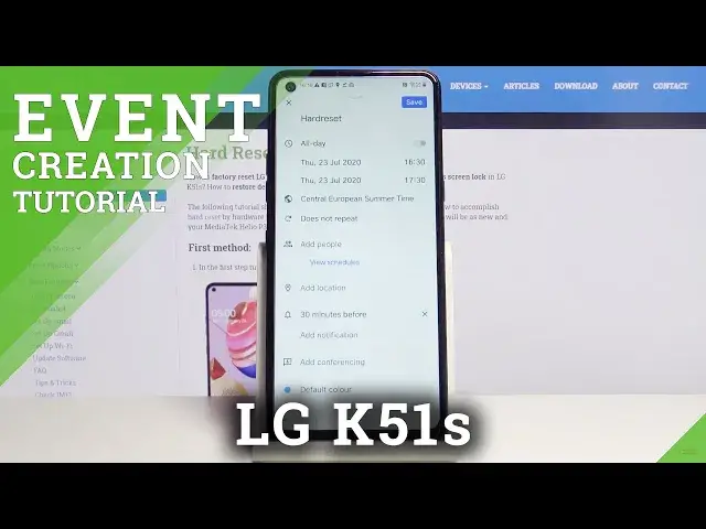 'Video thumbnail for How to Add Event to Calendar in LG K51s – Schedule Events'