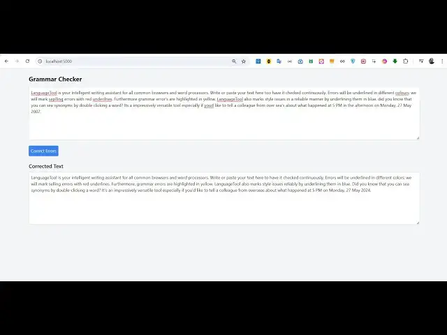 Video thumbnail for Build a Grammarly Clone in Flask to Check Grammar & Spelling Checker Web App in Browser