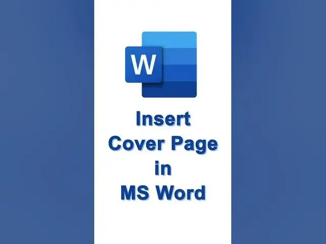 Video thumbnail for Insert COVER PAGE in MS Word (In 2 Easy Steps) #shorts #msword