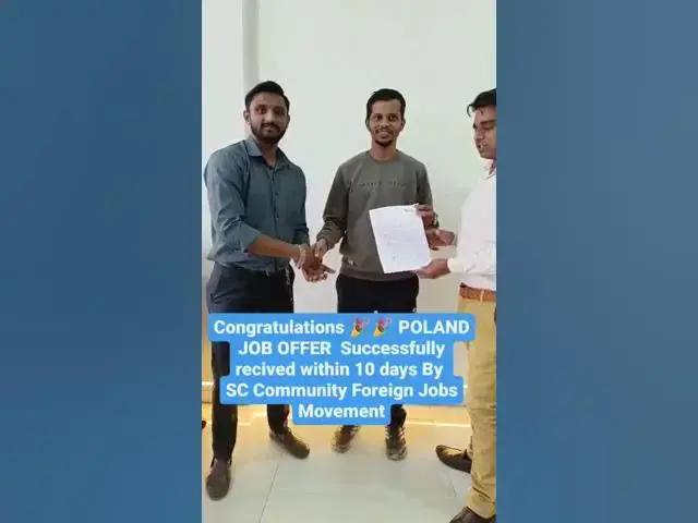 'Video thumbnail for POLAND JOB OFFER Successfully Provided within 10 days By SC Community Foreign Jobs Movement'